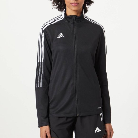 🤍🖤adidas Tiro21 Track Jacket Women’s -Black/White- L-NWT - Picture 1 of 15